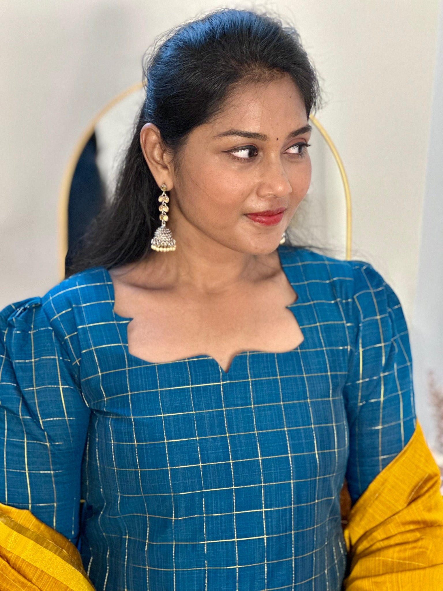 SIYA095 Blue | Aira Raw Silk Kurta Set (3-Piece)