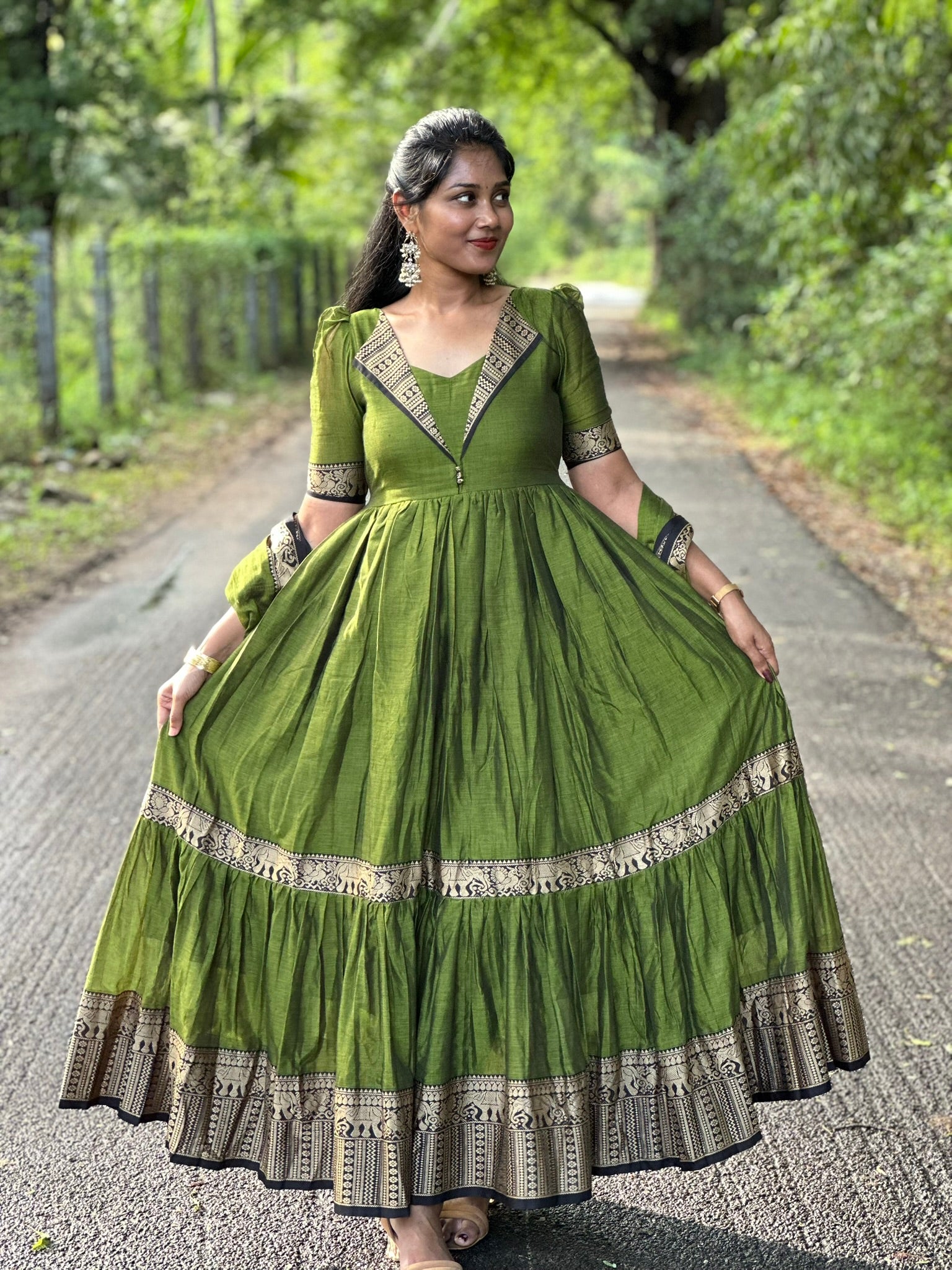 SIYA061 | Meher Handloom Cotton Gathered Anarkali