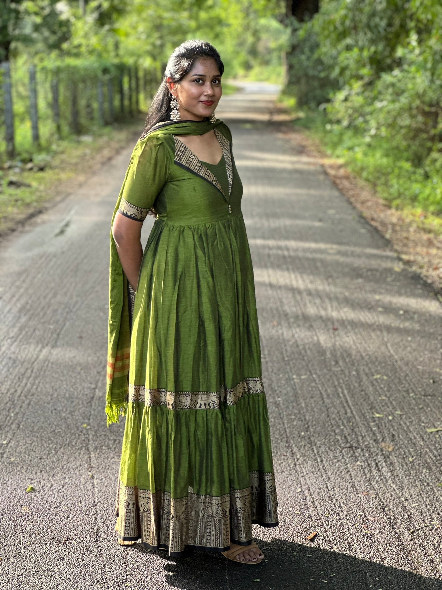 SIYA061 | Meher Handloom Cotton Gathered Anarkali
