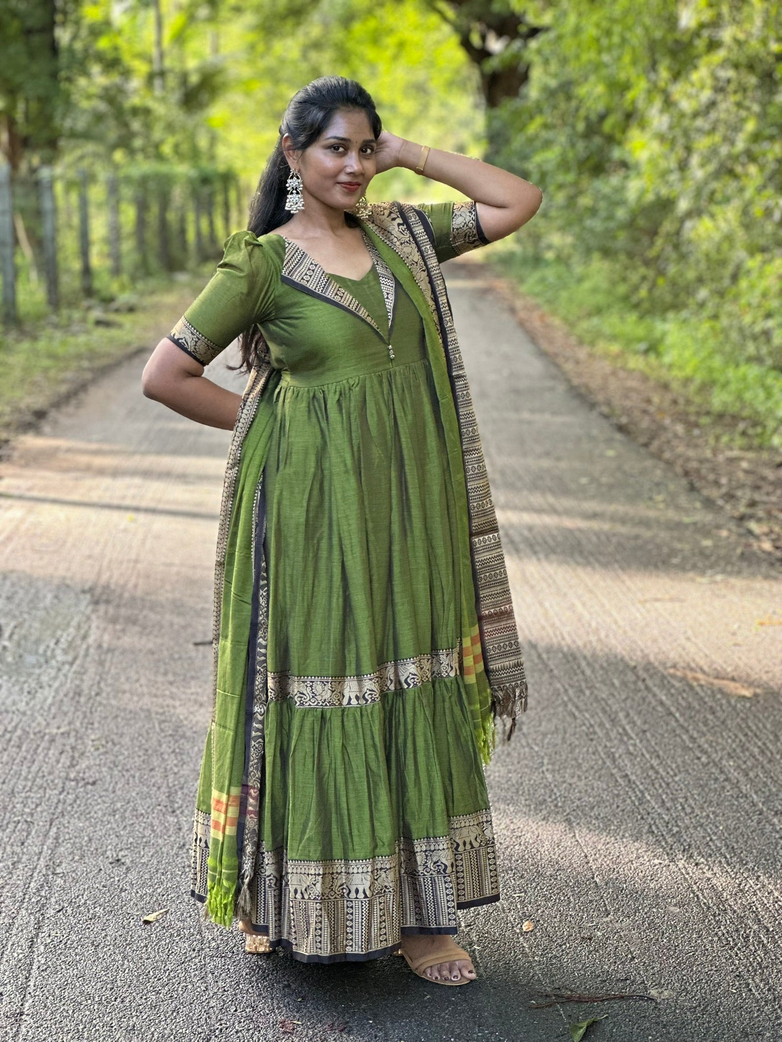 SIYA061 | Meher Handloom Cotton Gathered Anarkali