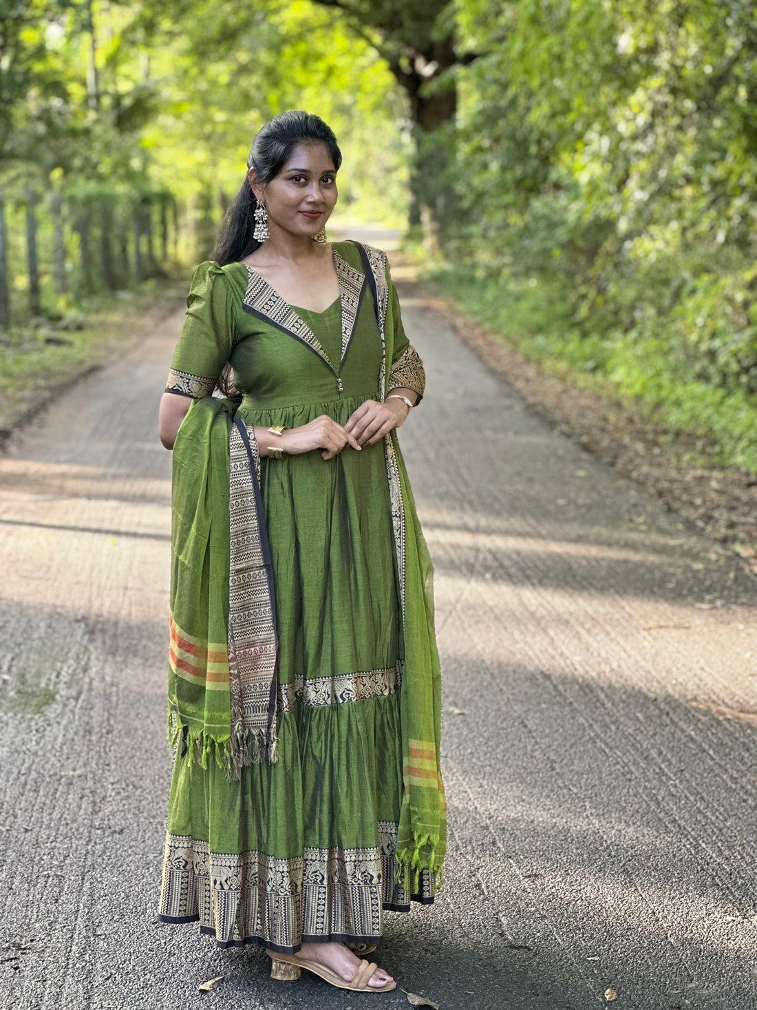 SIYA061 | Meher Handloom Cotton Gathered Anarkali