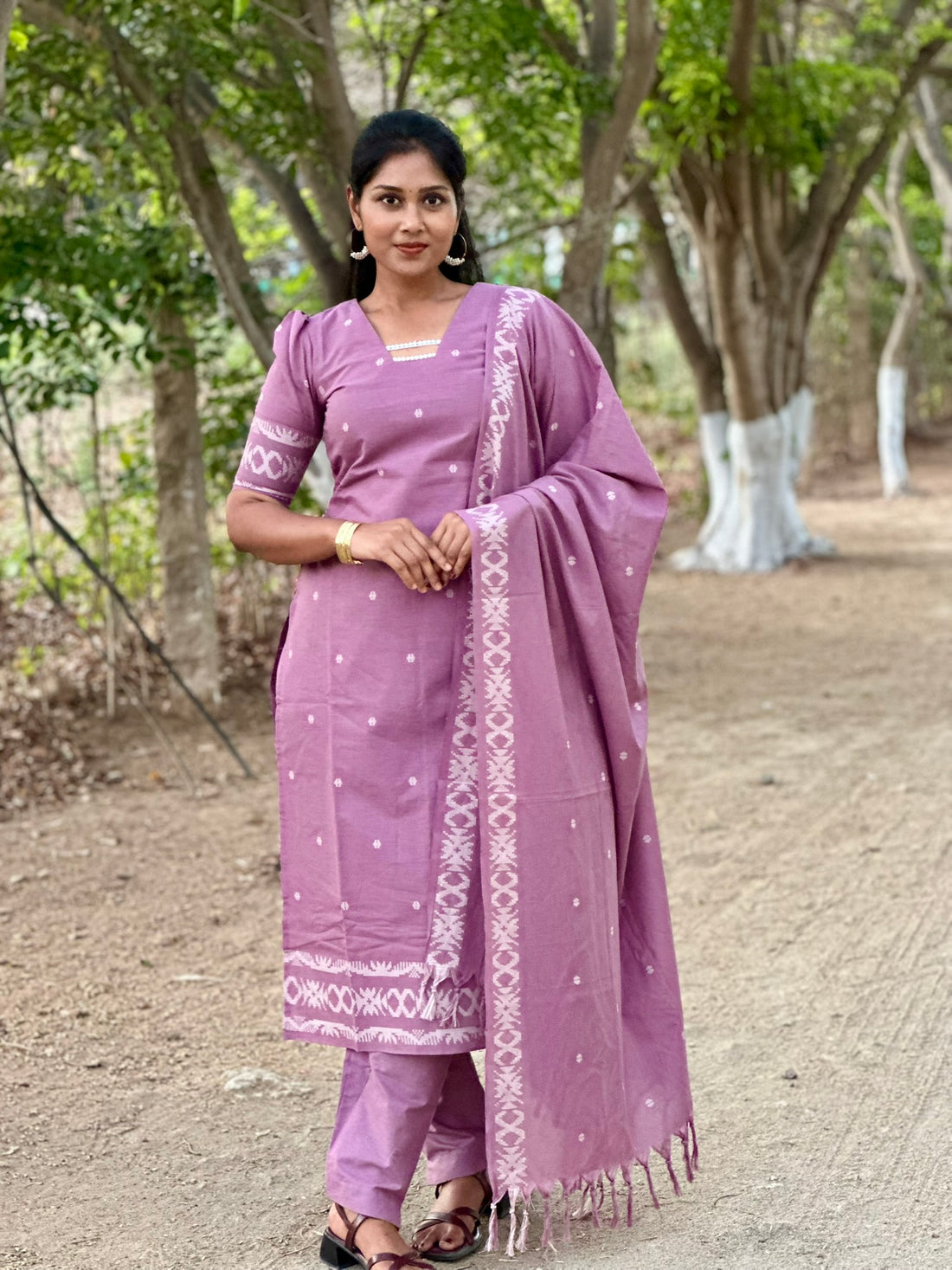 SIYA100  Purple | Noorika Premium Jacquard Cotton Kurta Set (3 -Piece)