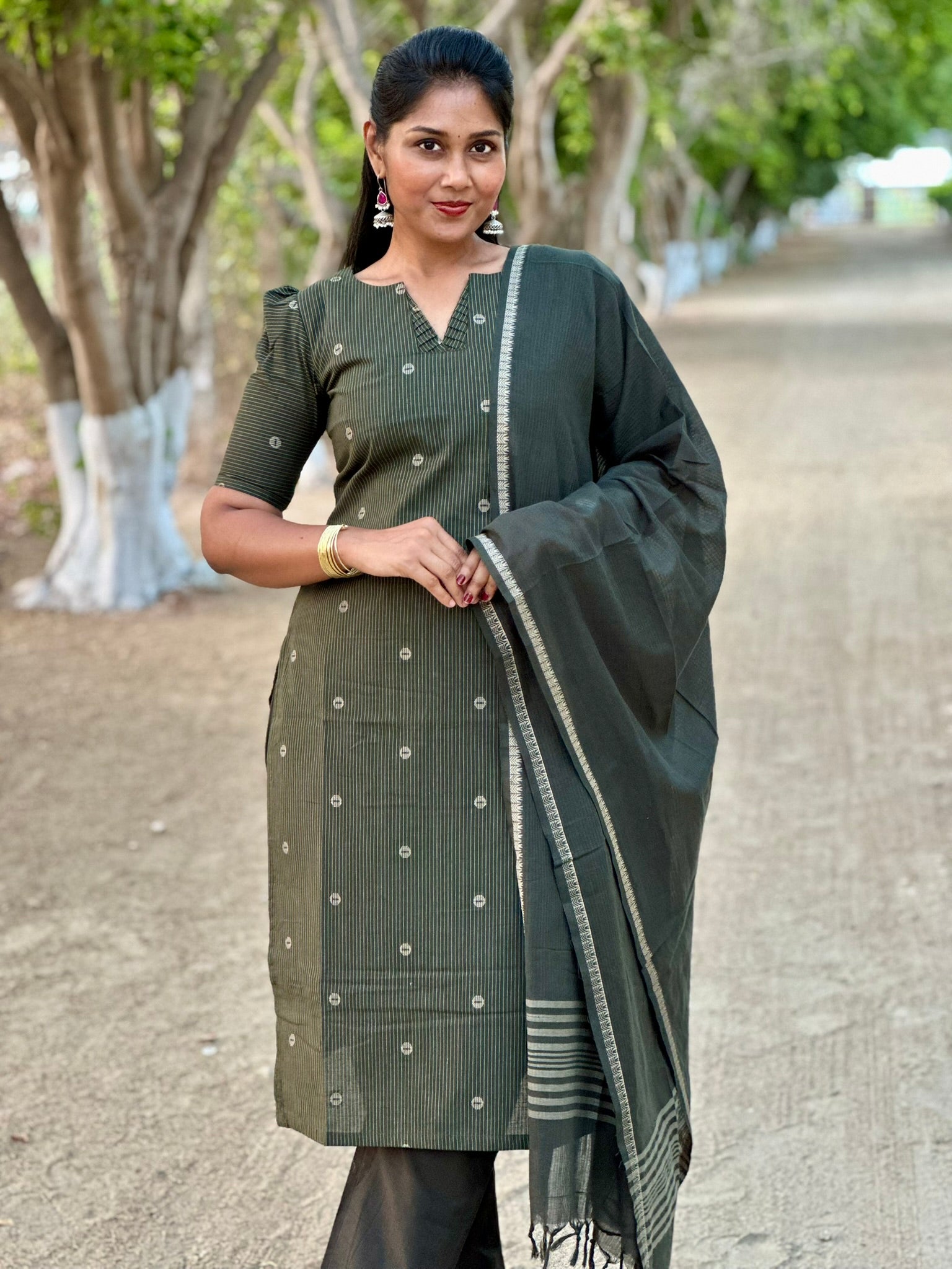 SIYA101 | Aarunya Handloom Cotton 3-Piece Kurta Set