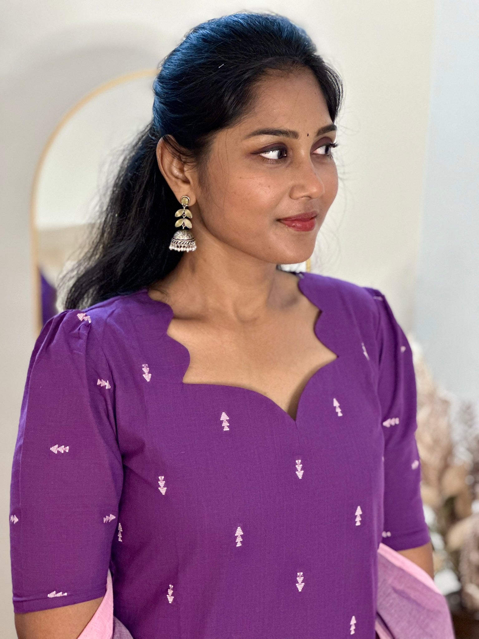 SIYA062 Red | Zariya Handloom Cotton Kurta Set (3-Piece)