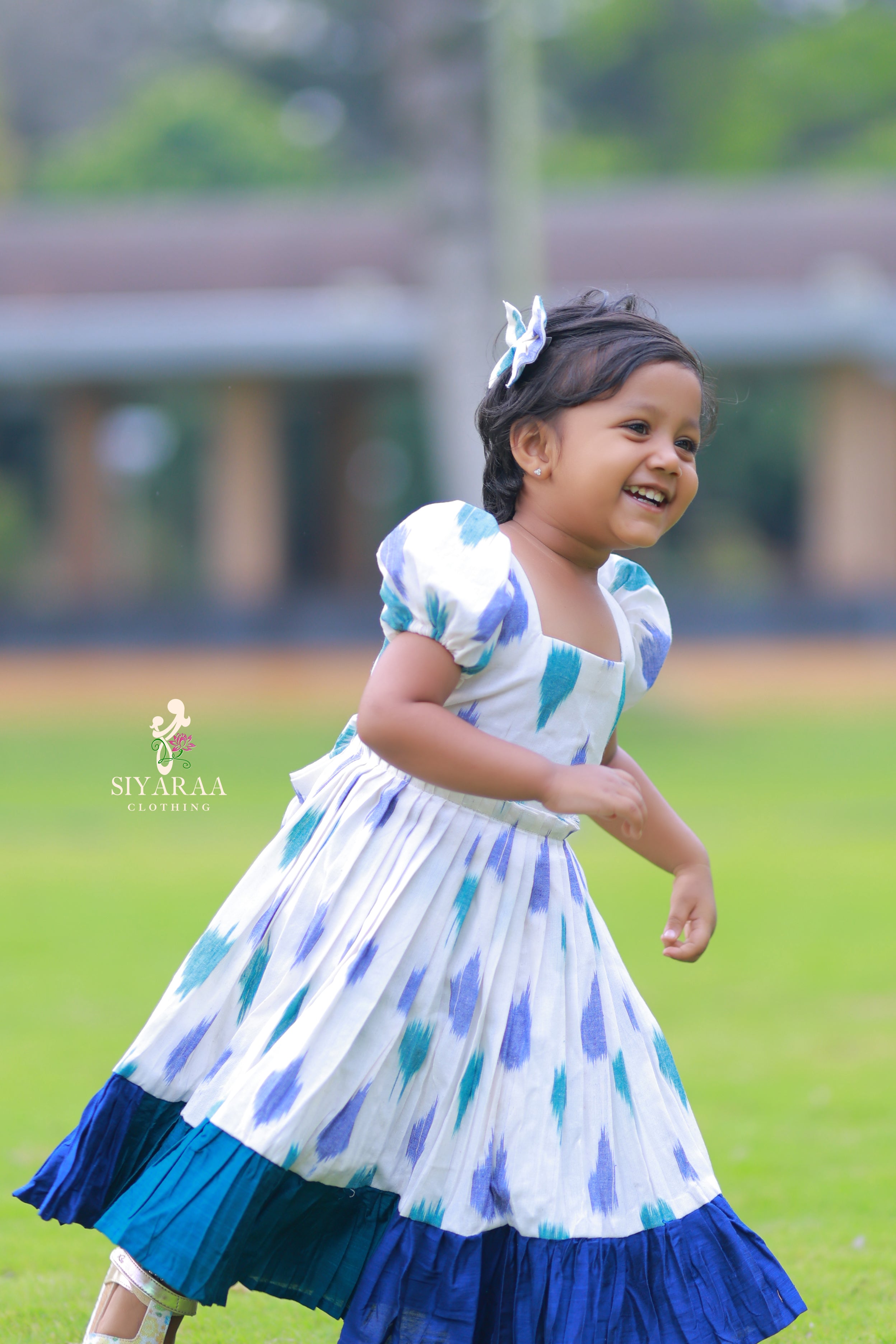 SIYA108 Blue | Ikkat Handloom Cotton Anarkali (Maxi)