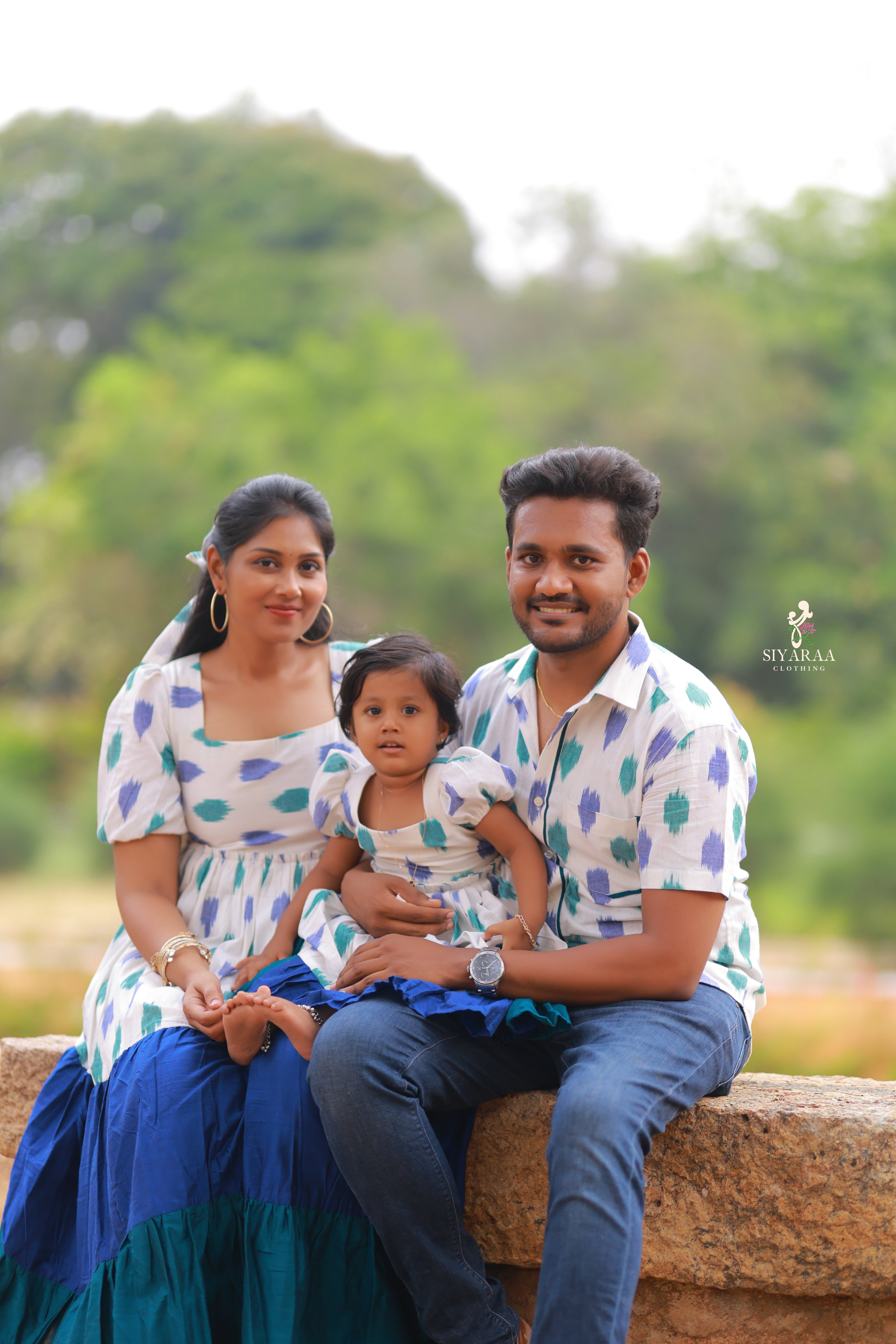 SIYA108 Blue | Ikkat Handloom Cotton Anarkali (Maxi)
