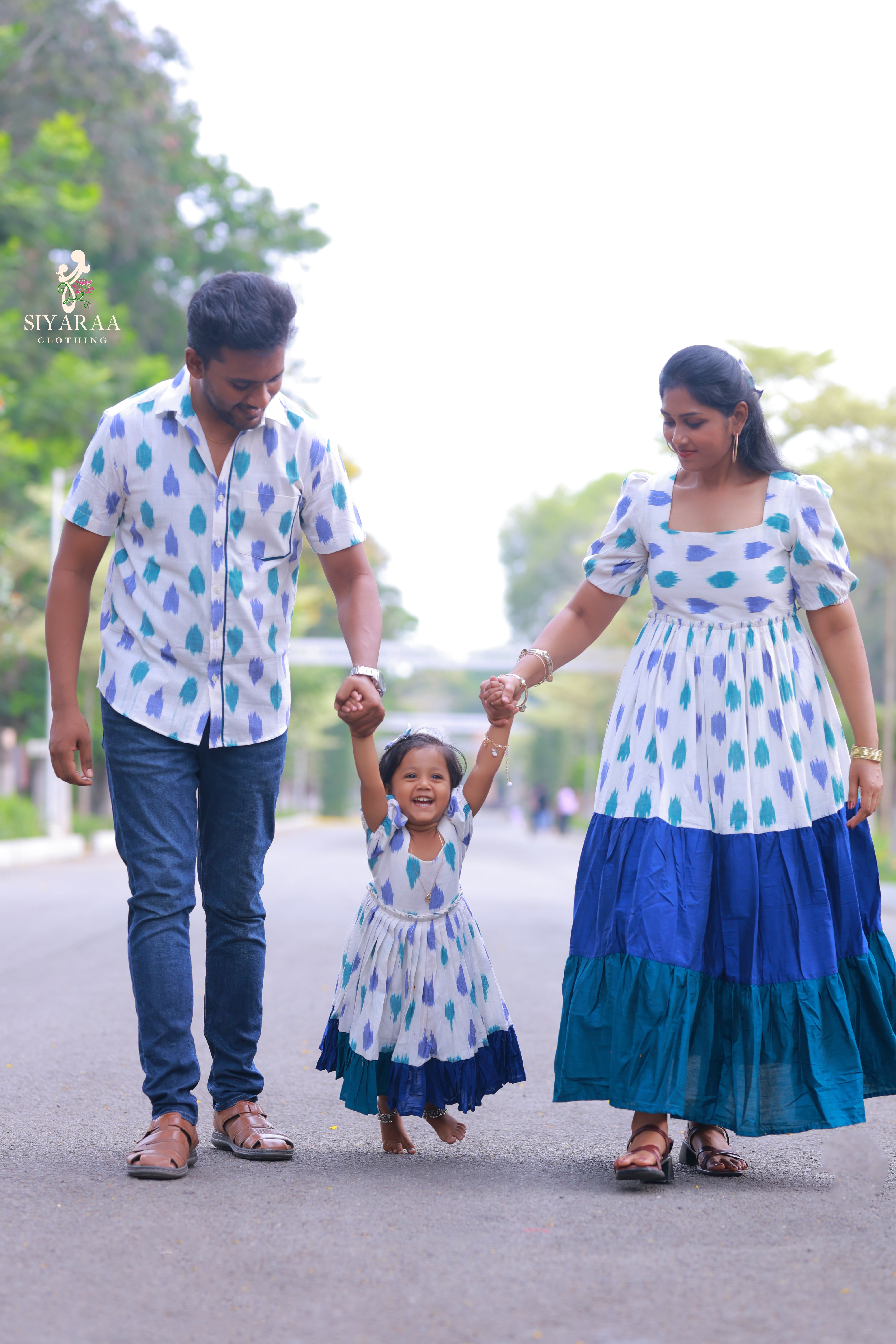 SIYA108 Blue | Ikkat Handloom Cotton Anarkali (Maxi)