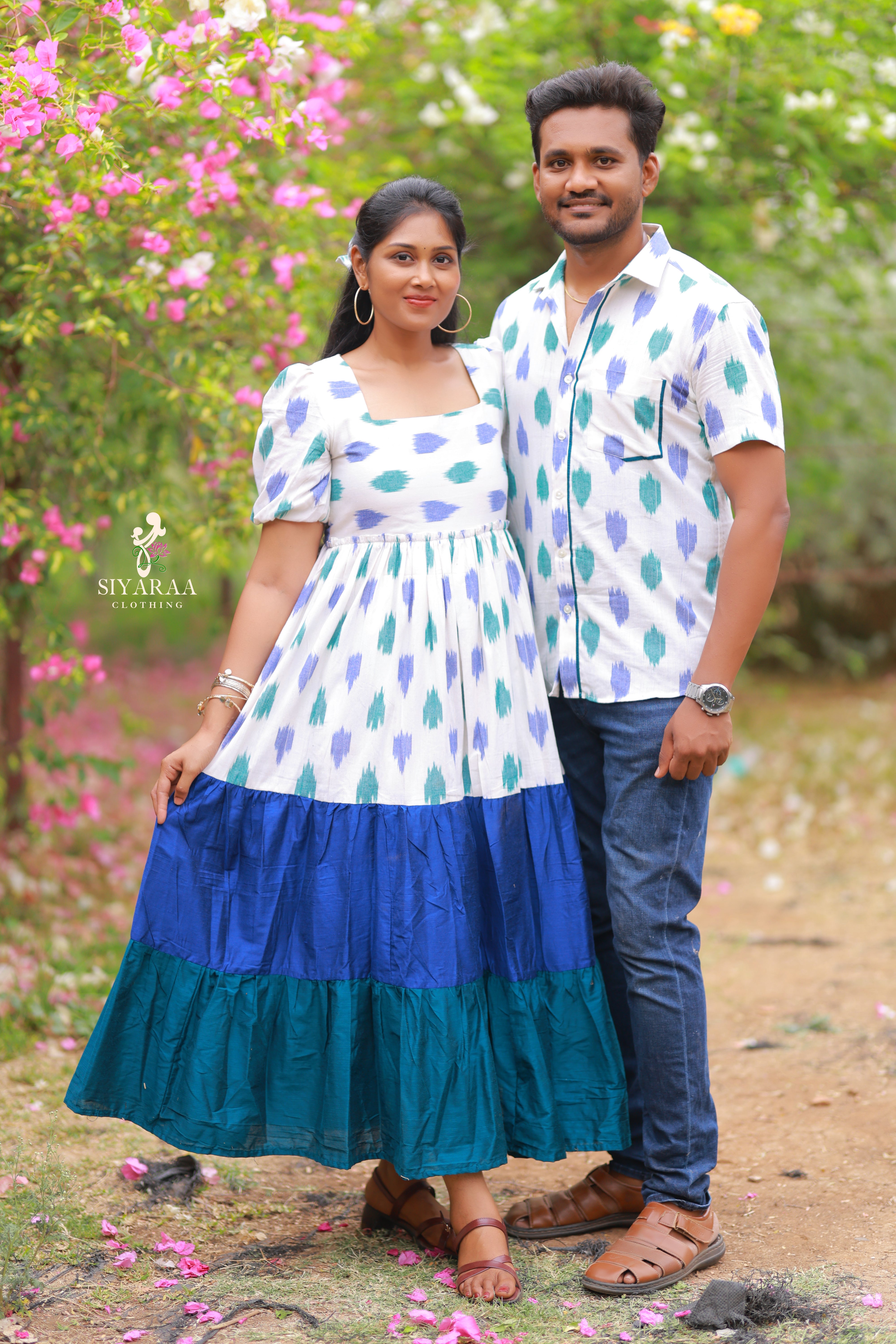 SIYA108 Blue | Ikkat Handloom Cotton Anarkali (Maxi)