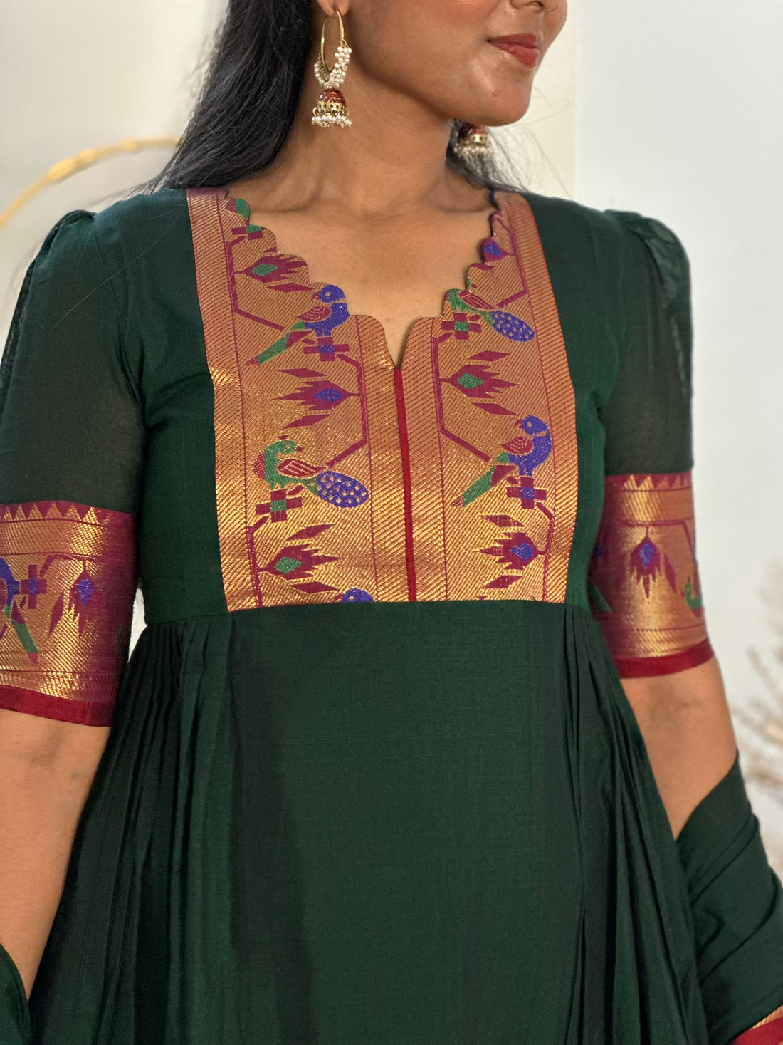 SIYA072 | Zivara Indo-Western Pleated Anarkali Set (2-Piece)