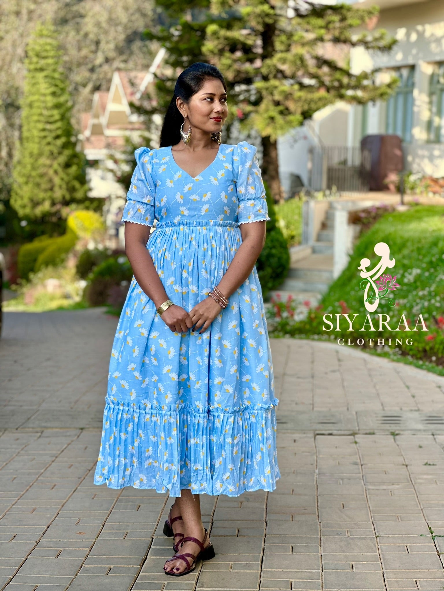 SIYA109 Blue | Mul Cotton Maxi – Women